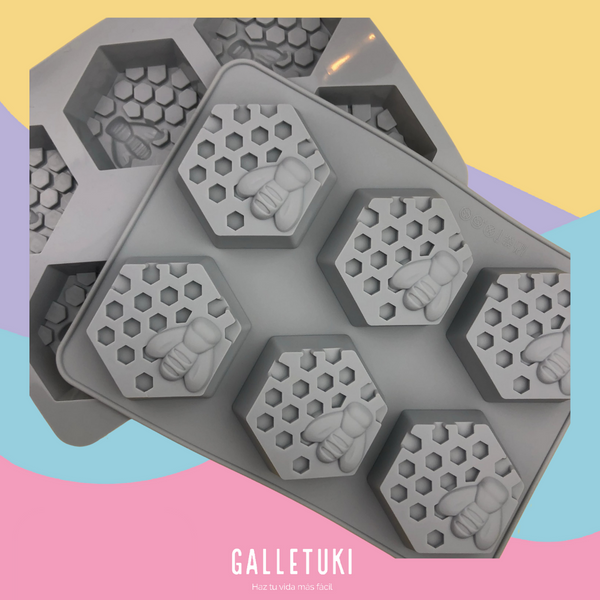 Molde de silicón - Panal mediano con abejita