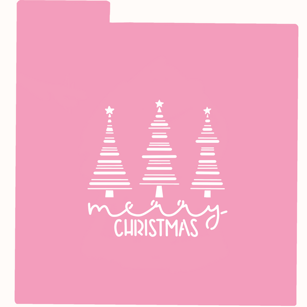 Stencil - Merry Christmas arbolitos