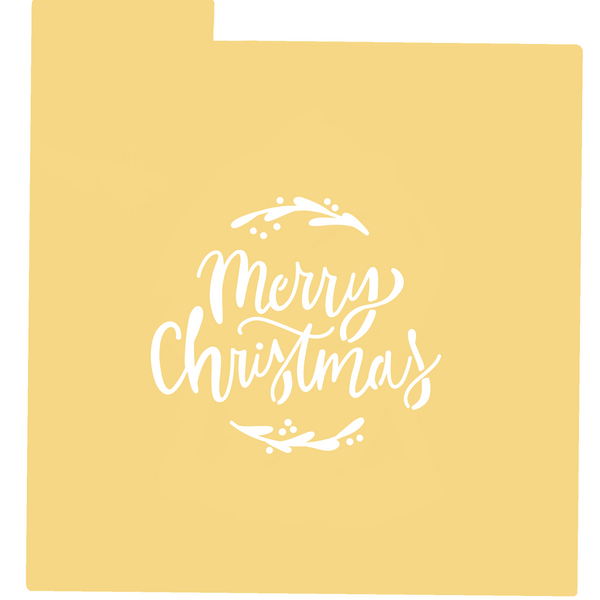 Stencil - Merry Christmas hojitas
