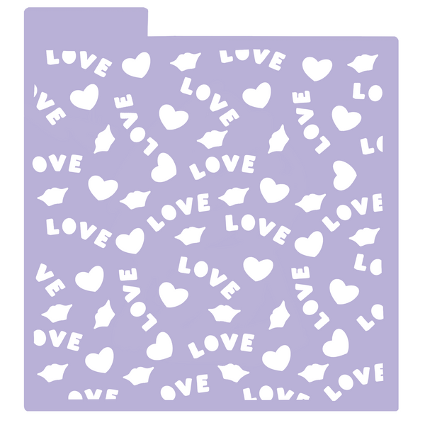 Stencil - Love corazon y beso