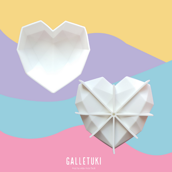 Molde de silicón - Pastel corazón de piedra