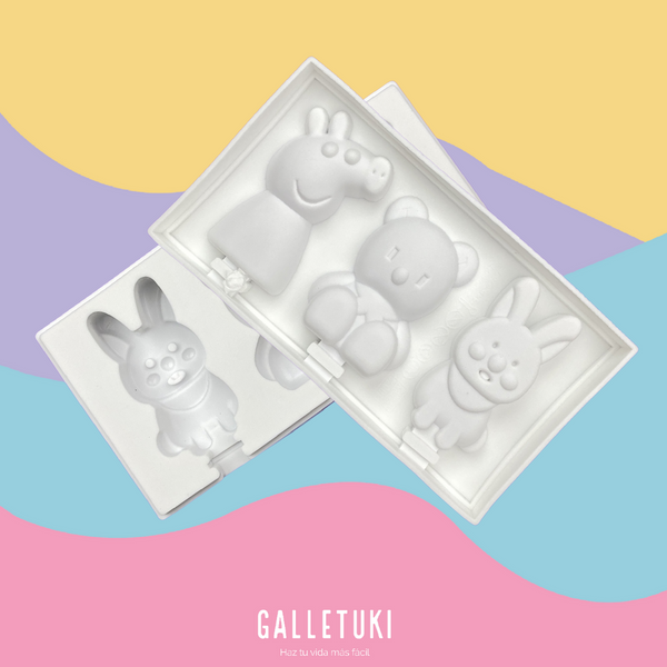 Molde de silicon - Paletas "Peppa y sus amigos"