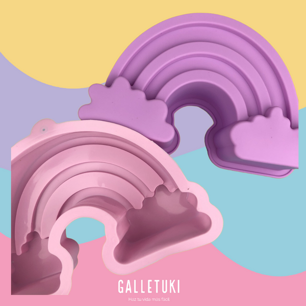 Molde de silicon - Arcoiris pastel