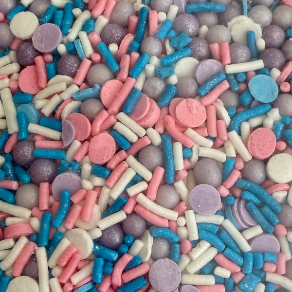 Insumos - Confetti azul y rosa 100 grs.