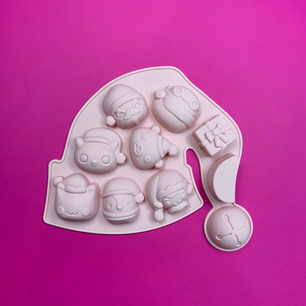Molde de silicon - Sombrerito navideños