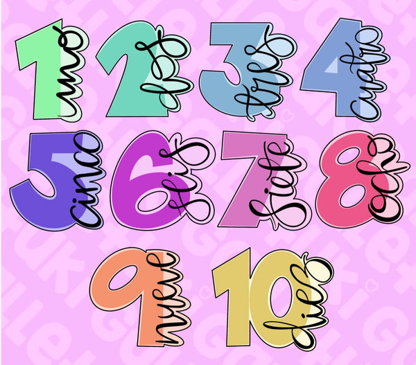 Cortador - Set de número con letras