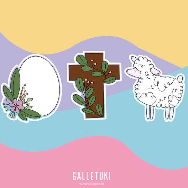 Cortador - Aesthetic pascua 2 (Huevito, cruz y ovejita)